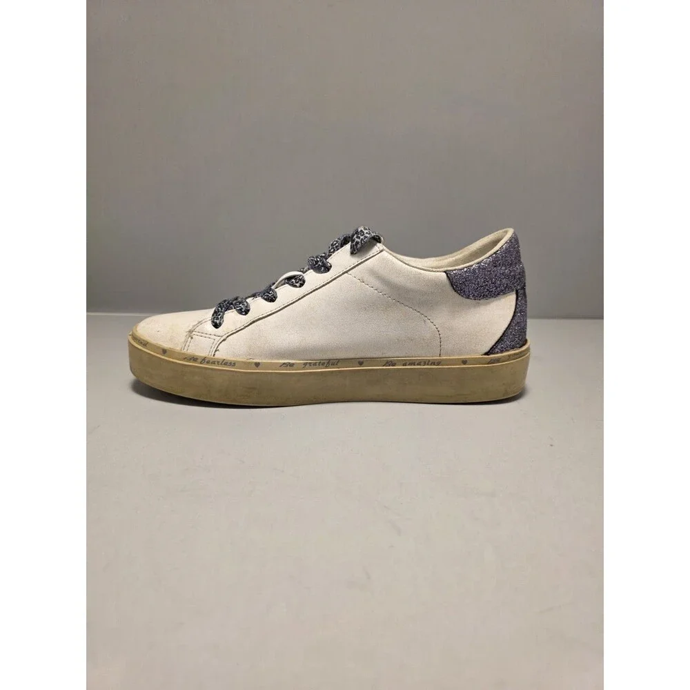 Shu Shop  Reba Pink Glitter Silver Star Low Top Sneakers - Women's size 9